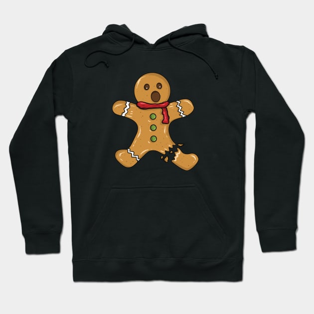 Gingerbread Man with Broken Leg Hoodie by jpmariano